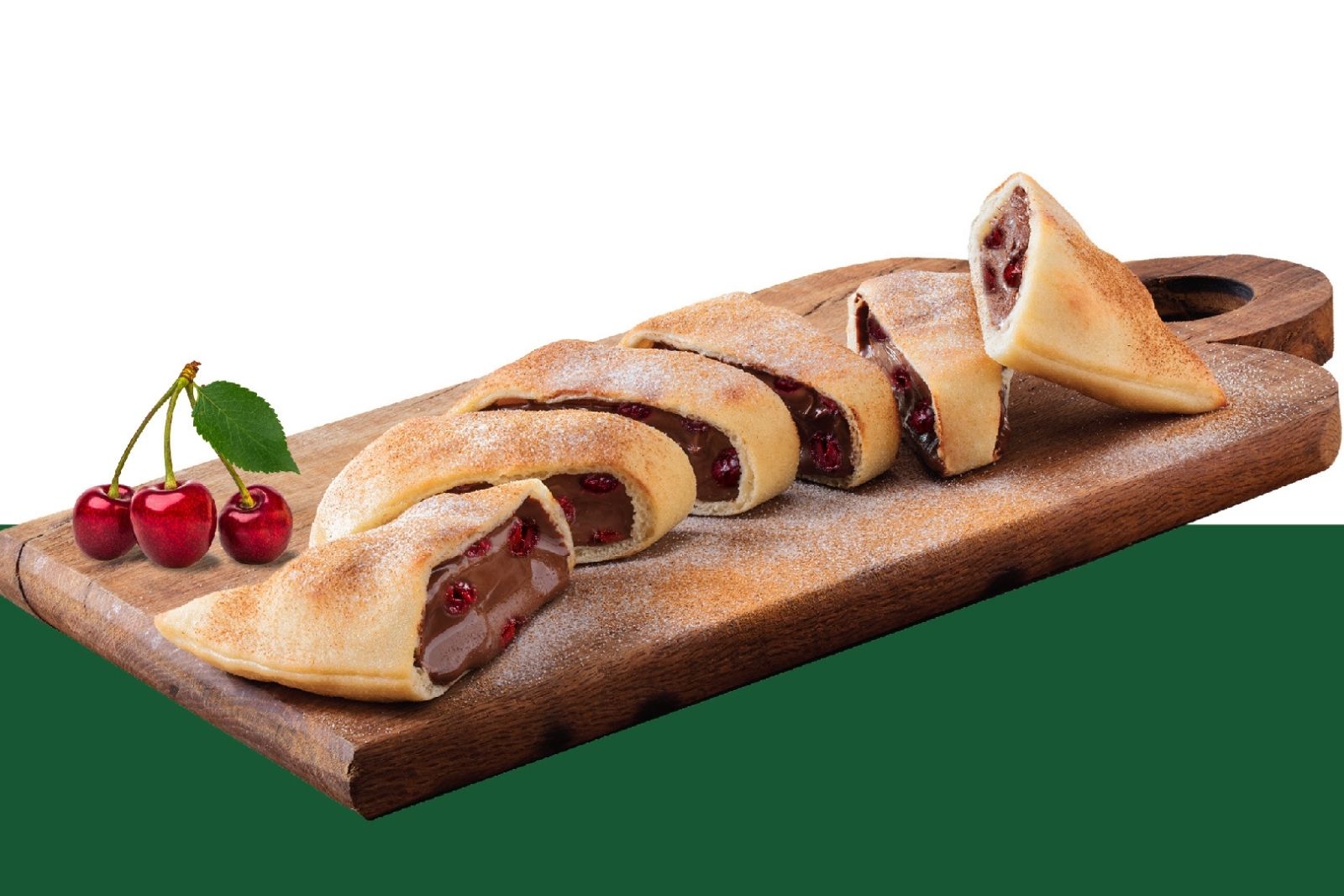 Vişneli ve çikolatalı tatlı pizza 